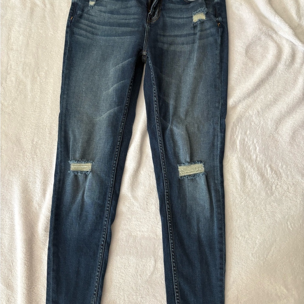 Vigoss Dark Blue Distressed Skinny Jeans